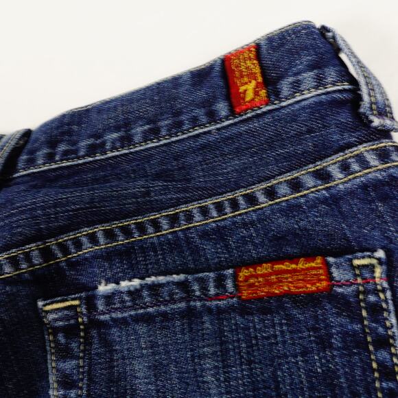 7 For All Mankind Womens Blue Jeans Boy Cut Size 26 Made in USA - Picture 3 of 11